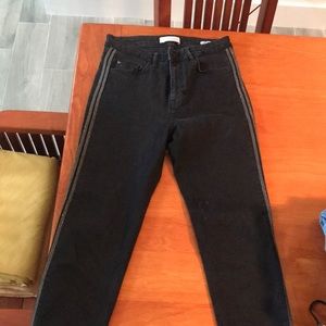 Skinny Black With Grey Stripes Jeans